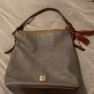 Dooney & Bourke Taupe Leather Shoulder Bag